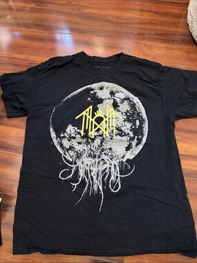 Sleep token Black Graphic Tee with Yellow Moon Logo